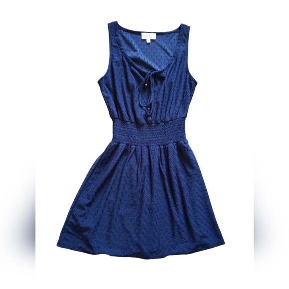 Bebop Navy Eyelet Dress Small - Picture 1 of 4